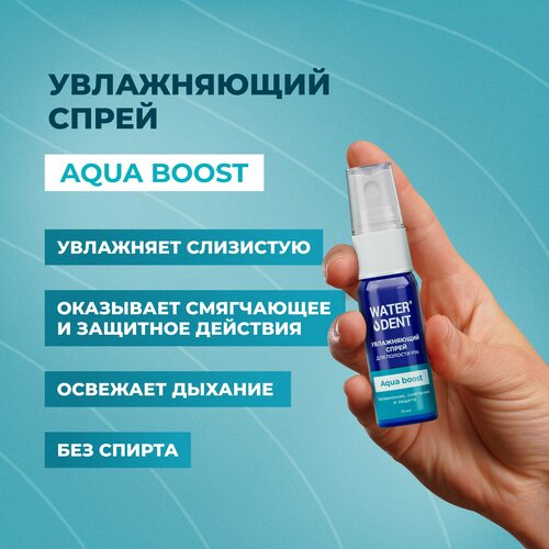 Waterdent Спрей WATERDENT увлажняющий для полости рта 15 мл, 15 мл, мята, голубой