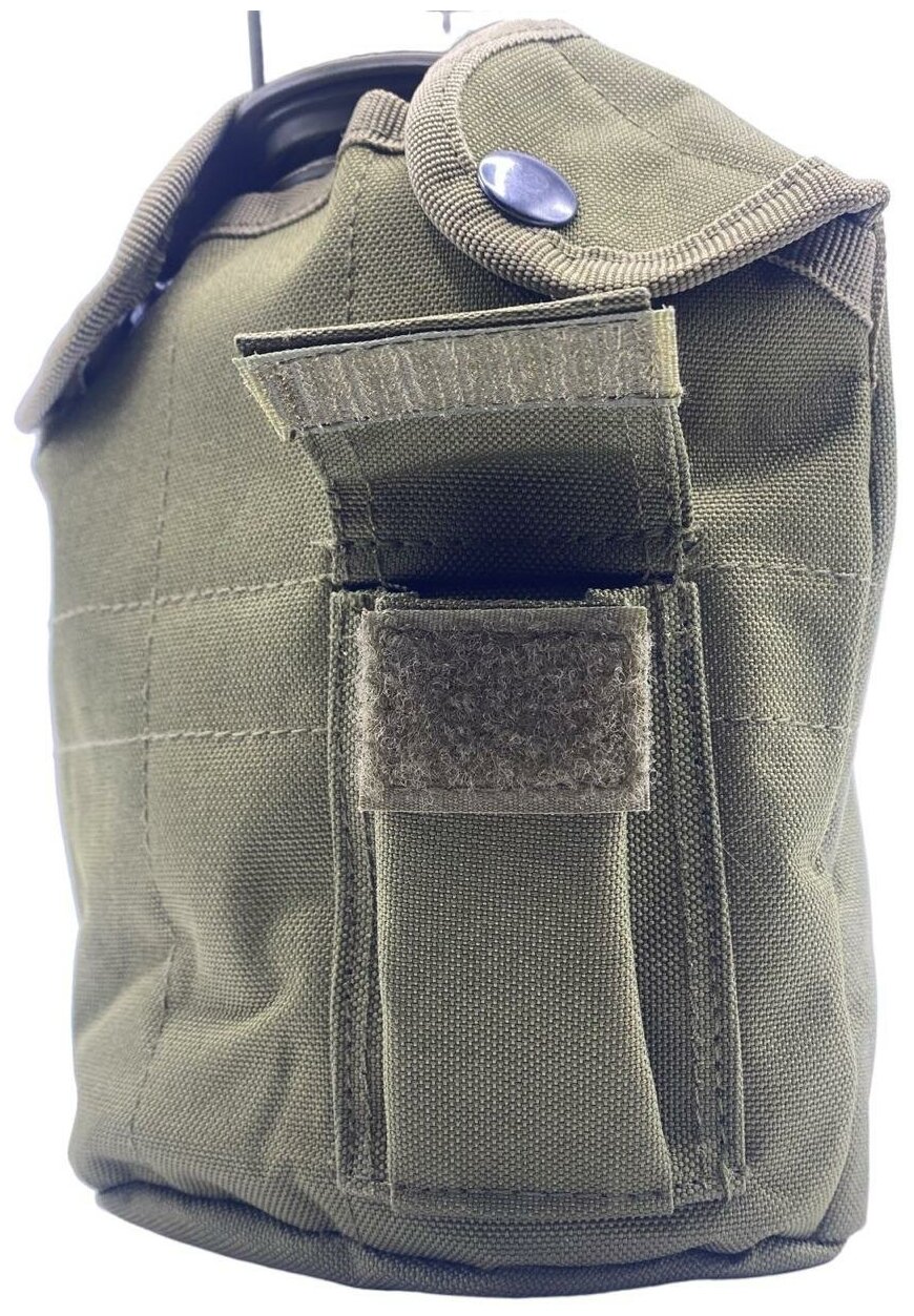 Фляга армейская с котелком в чехле олива образца НАТО США, USA, туристическая бутылка, солдатская фляжка, 1л