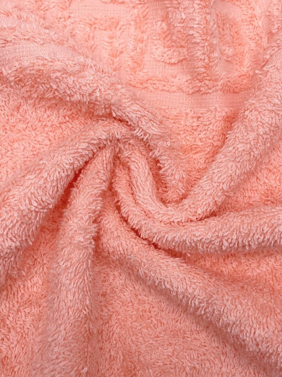 Махровое банное полотенце для тела (70х140, персиковый) - фотография № 4