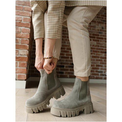 фото Ботинки челси lamacco, размер 40, бежевый, зеленый