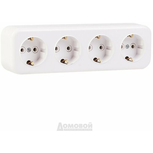 Розетка с заземлением, 16А, 245В, Электик, подводка 4-ая РА16-245 АБС белая, Электик