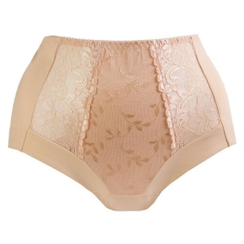 фото Milavitsa трусы слипы с высокой посадкой с кружевом classic elegant, размер 118, нюд