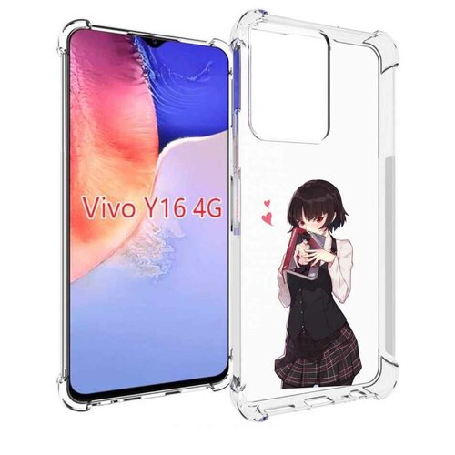 Чехол MyPads Persona 5 - Makoto Niijima для Vivo Y16 4G/ Vivo Y02S задняя-панель-накладка-бампер