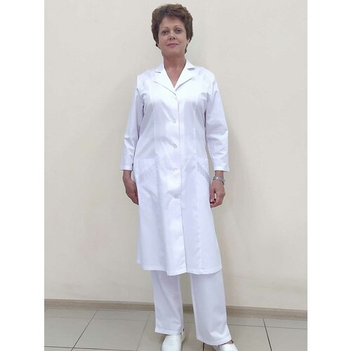 Халат женский, производитель Фабрика швейных изделий №3, модель М-549, рост 164, размер 54, цвет белый