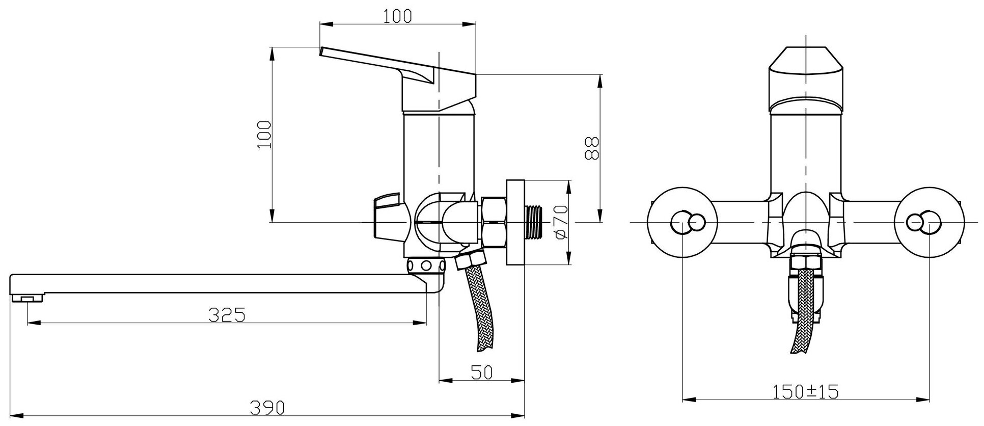 SL132-006E Смеситель для ванны, ø35