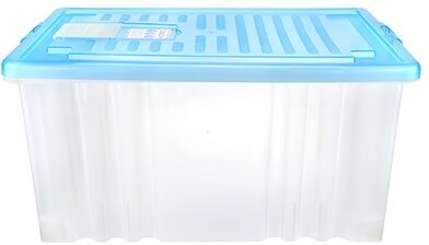 Контейнер для хранения пластмассовый "Darel-box" 56л 61х40х31см на колесах ручки-клипса синий (Россия)