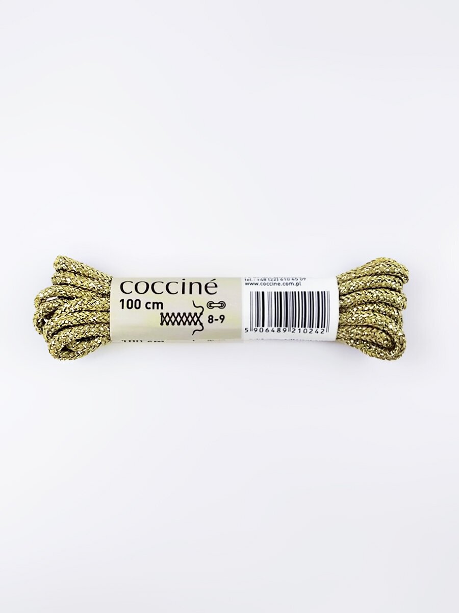 Шнурки металлизированные круглые тонкие Coccine, 3 мм, 100 см