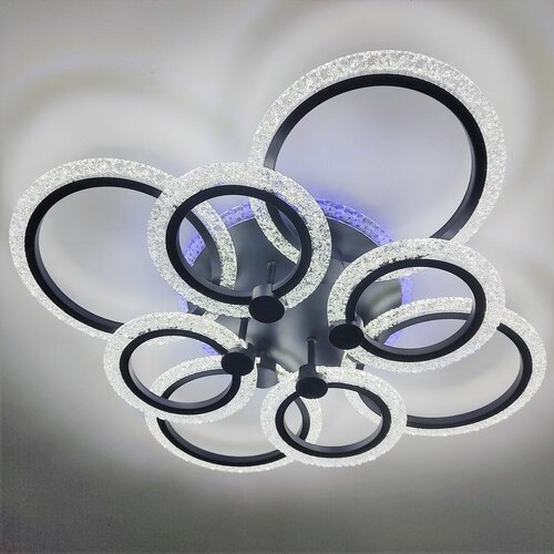 Управляемая светодиодная люстра с пультом и подсветкой 8313/4+4BK