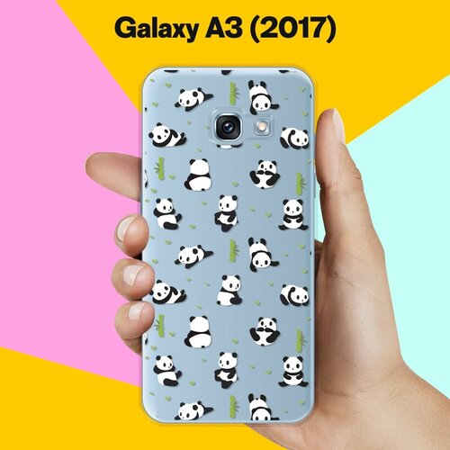 Силиконовый чехол на Samsung Galaxy A3 (2017) Панды / для Самсунг Галакси А3 2017 пластиковый чехол акварельные цветы на samsung galaxy a3 2017 самсунг галакси а3 2017