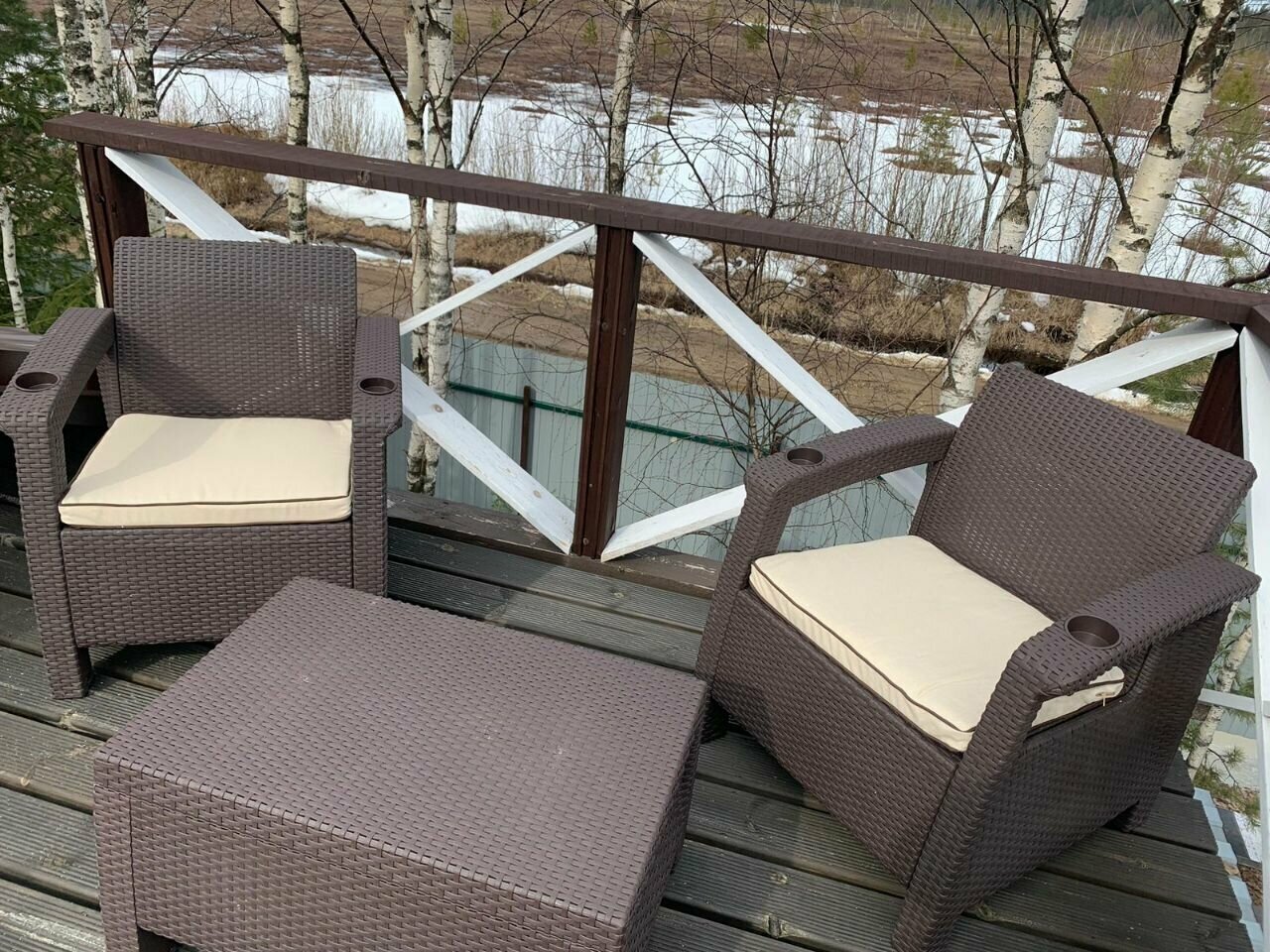 Комплект садовой мебели Lounge balcony set 4 ( Венге ) под ротанг для дачи, Комфортный Двухместный Диван, 2 Кресла Столик для напитков, Horeca - фотография № 2