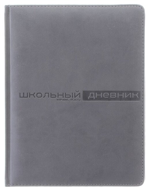 BrunoVisconti Дневник универсальный для 1-11 классов, 48 листов VELVET, твердая обложка, искусственная кожа, термотиснение, ляссе, блок 70 г/м2, серый