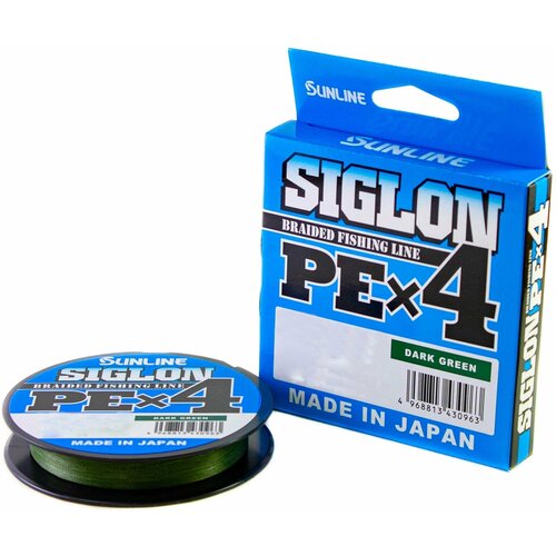 Плетеный шнур SUNLINE Siglon PE X4 Dark Green #0.8 150м 0,153мм 6,0кг