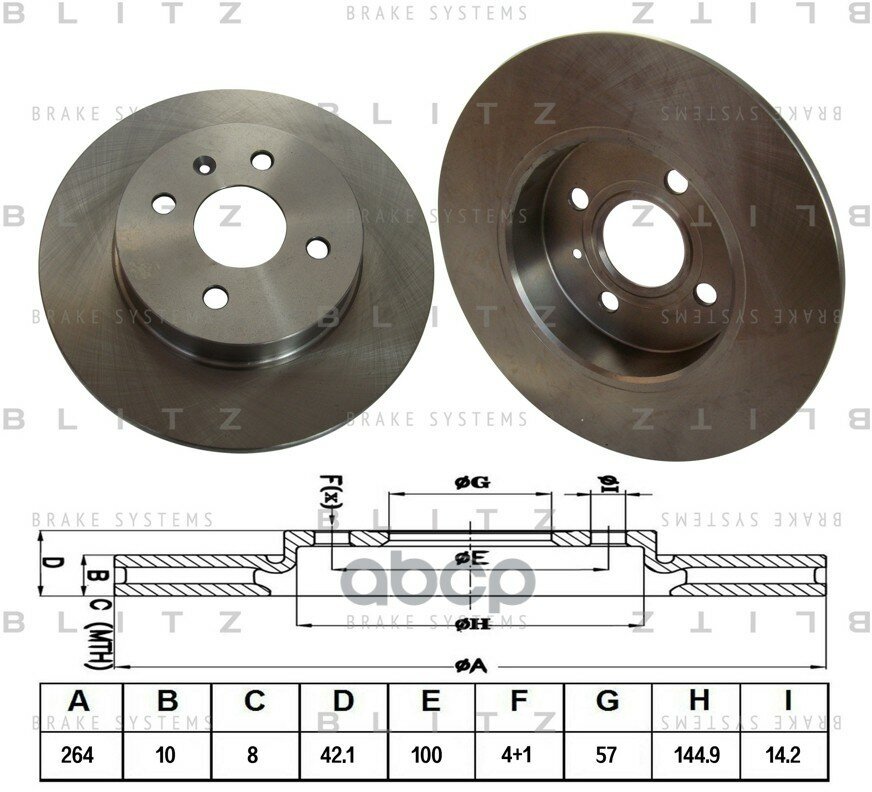 Диск Тормозной Задний Opel Astra/Meriva/Combo 01- Bs0207 Blitz арт. BS0207