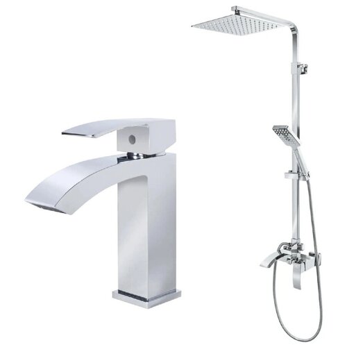 Набор для ванны 2 в 1 Grocenberg GB7007-2007 Хром