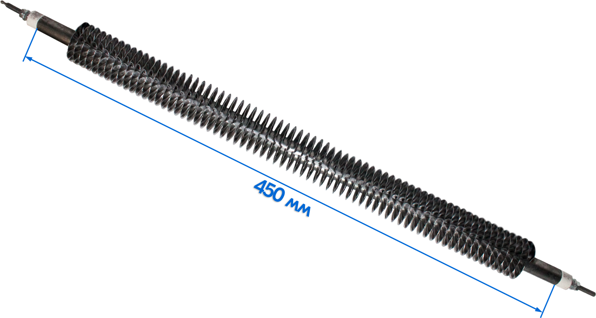 ТЭН для воздуха оребренный Прямой 1,0 кВт 220В (углеродистая сталь) L-450 мм (45А13/1,0-Ор-220В ф.1) - фотография № 2
