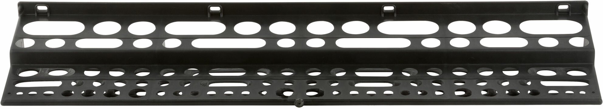 Полка для инструмента пластиковая черная, 96 отверстий, 610х150 мм (65704) - фотография № 1