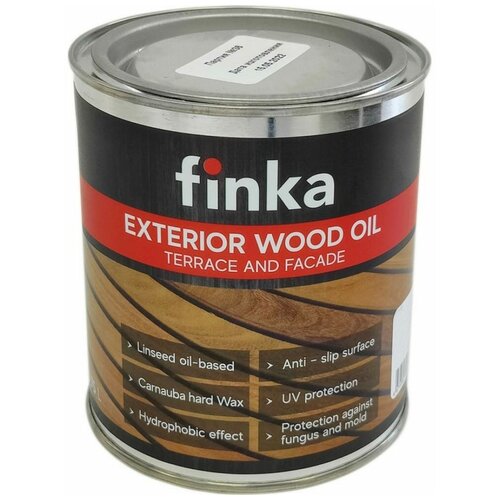 Масло Finka Exterior Wood Oil Reddish Brown (редиш браун) 0.75 L для террас и фасадов, льняная основа, гидрофобный эффект