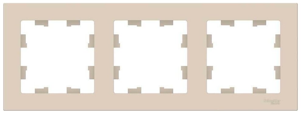 Рамка Schneider Electric AtlasDesign трехместная универсальная бежевая (комплект из 3 шт.) - фотография № 3