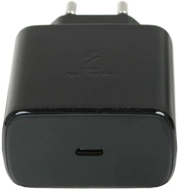 Зарядное устройство для Samsung с кабелем USB Type-C / Адаптер питания Super Fast Charging 45W / Супер быстрая зарядка 45W / Чёрный
