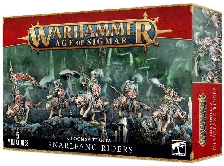 Миниатюры для настольной игры Games Workshop Warhammer Age of Sigmar: Gloomspite Gitz Snarlfang Riders 89-76