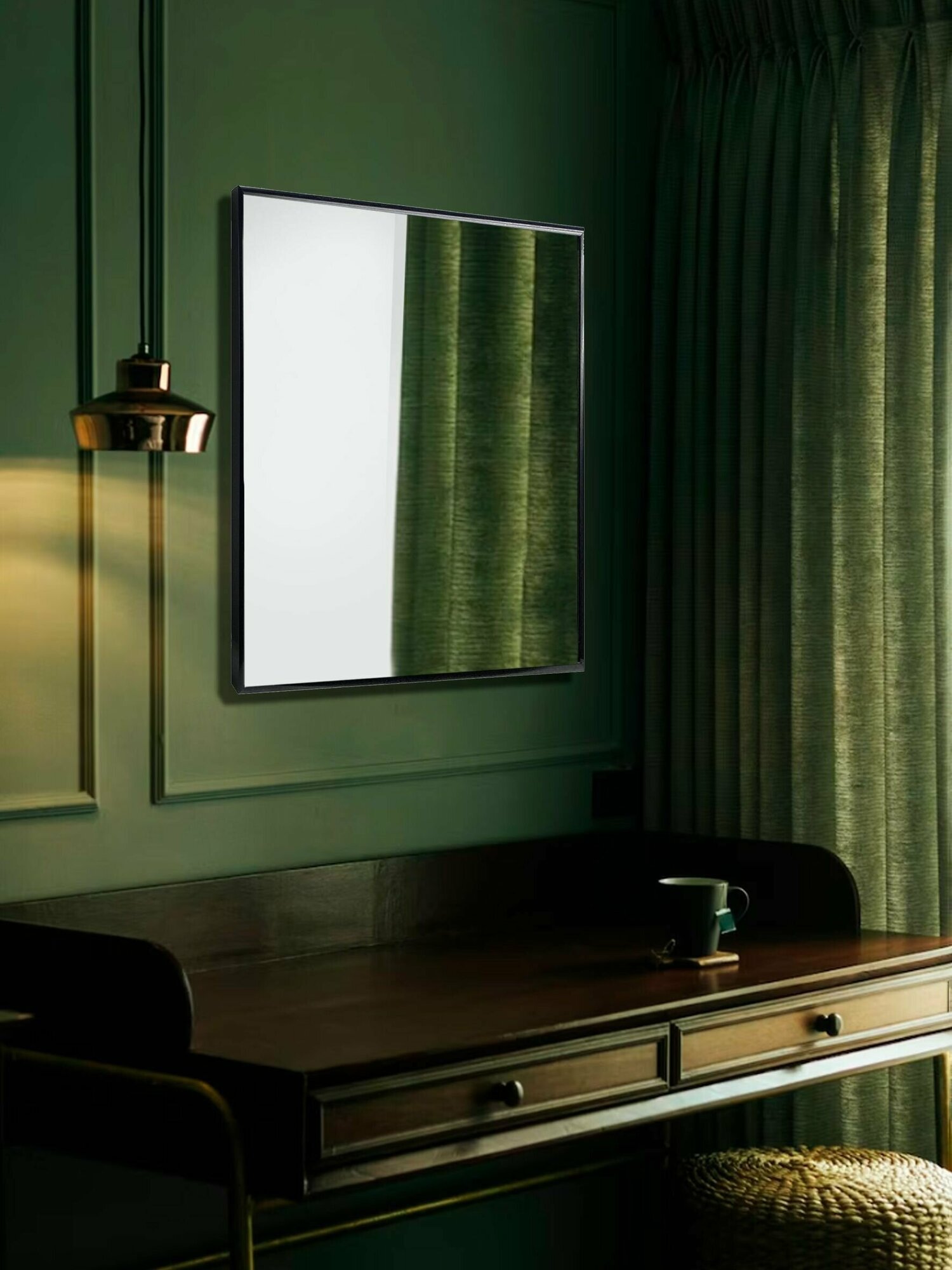 Зеркало интерьерное ArtZakaz, 50х50 см, цвет черный матовый - фотография № 5
