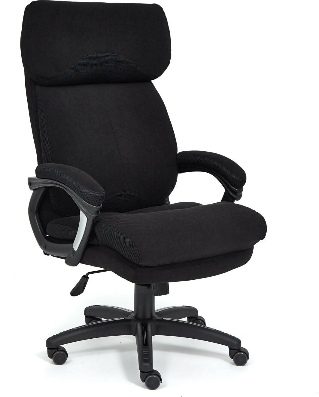 DUKE (Дюк) Кресло компьютерное арт.14040 (флок 35 + ткань TW-11, черные)