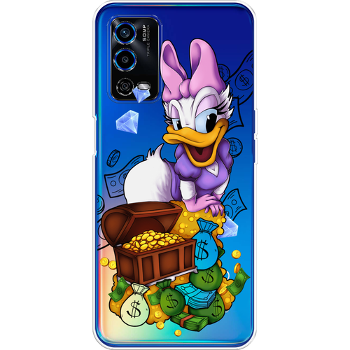 Силиконовый чехол на Oppo A55 4G / Оппо А55 4G Rich Daisy Duck, прозрачный силиконовый чехол на oppo a55 4g оппо а55 4g каблучки прозрачный