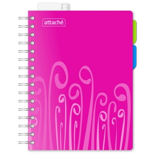 Бизнес-тетрадь Attache А5, 140 листов, пластиковая обложка, спираль, Fantasy, розовая (309365)