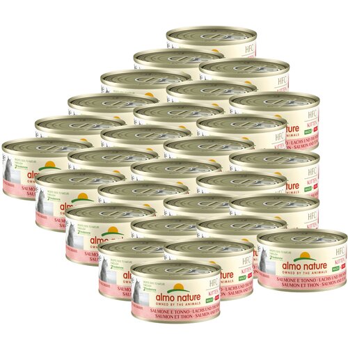 Almo Nature консервы для котят Итальянские рецепты: Лосось и Тунец (HFC - Complete - Made in Italy - Kitten Salmon and Tuna) 0,07 кг. х 28 шт.