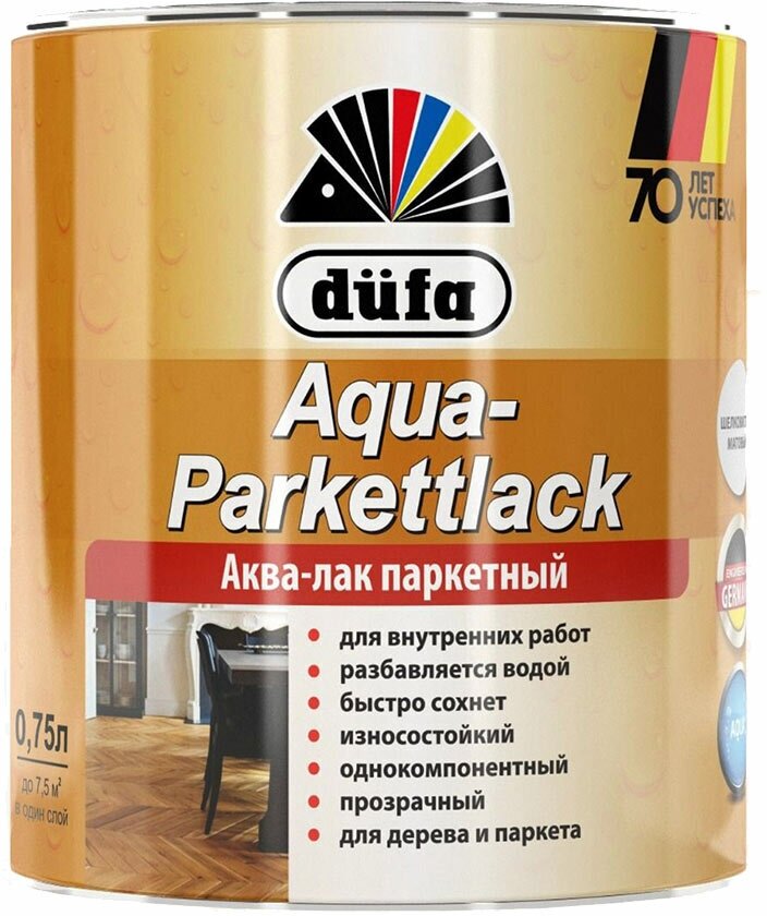 Dufa Aqua-Parkettlack / Дюфа Аква-Паркетлак Лак паркетный на водной основе блестящий 750мл - фотография № 3