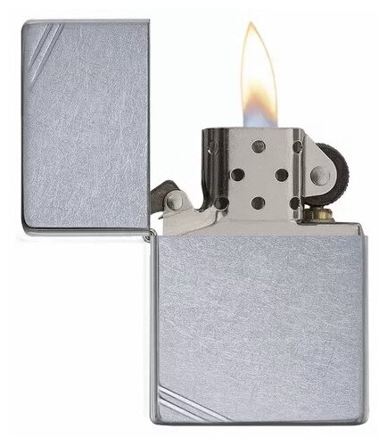 Зажигалка Zippo Replica с покрытием Street Chrome, латунь/сталь, серебристая, матовая, 36x12x56 мм, 267 - фотография № 2