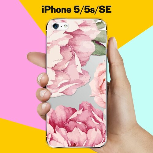 скотч акб для iphone 5s 5c se Силиконовый чехол Пионы на Apple iPhone 5/iPhone 5S/iPhone SE