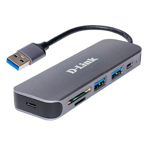 USB-концентратор D-Link DUB-1325, разъемов: 2, серый usb концентратор d link dub 1325 разъемов 3 серый