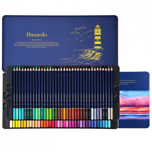 фото Finenolo набор цветных карандашей finenolo 72 цвета в металлическом пенале