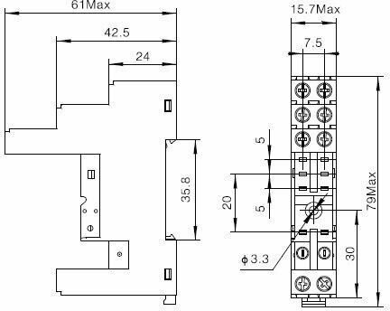 Реле промежуточное на DIN-рейку 12V DC в сборе (ML00000291)