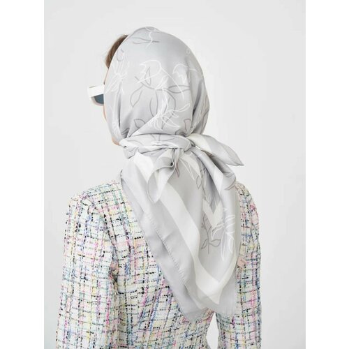 фото Платок ,90х90 см, белый, серый project29