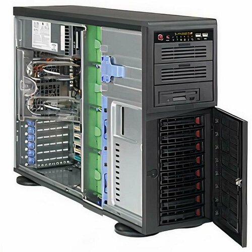 Корпус Supermicro SuperChassis CSE-743TQ-903B-SQ 4U (Tower), Max. MB sizes - E-ATX, 8x3.5 hot-swap, 7x FH exp. slots, 1x900W supermicro superserver 4u 4029gp trt2