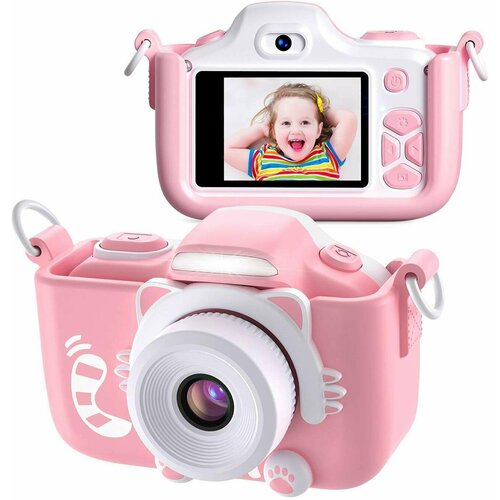 Цифровая фотокамера One’s Own Path для детей , развивающая игрушка и встроенные игры/pink