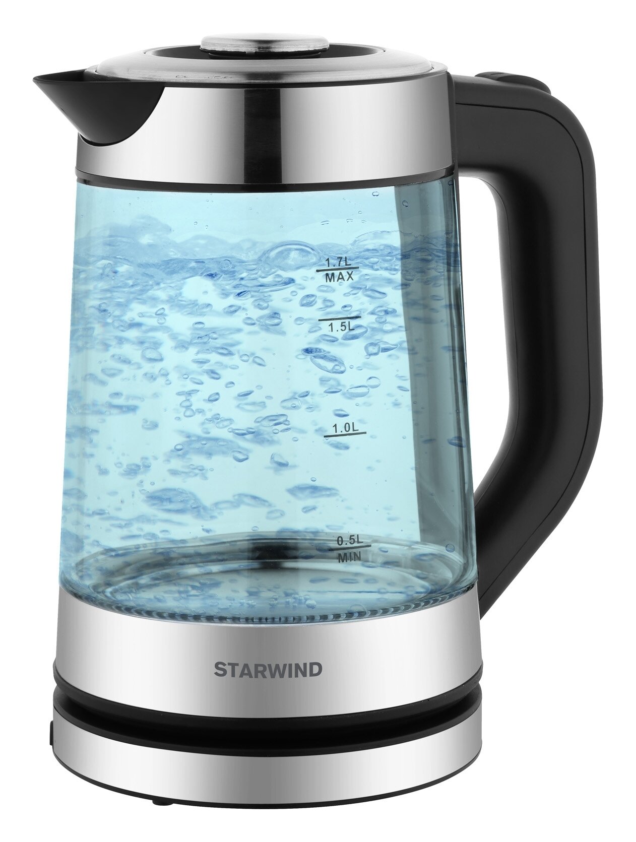 Чайник электрический StarWind , 1700Вт, черный и серебристый - фото №18