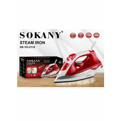 Утюг SOKANY SK-YD-2116 Паровой Мощность 2200вт Объем резервуара 380мл Керамическая подошва 183500₽