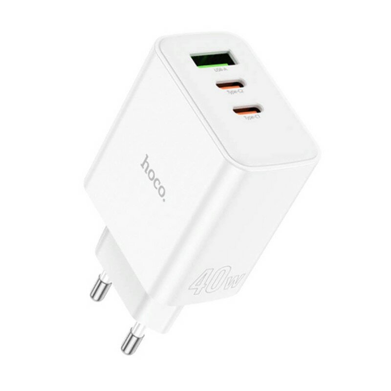 фото Адаптер питания Hoco C126A PD 40W (USB + Type-C: 5V max 2.1A) Белый