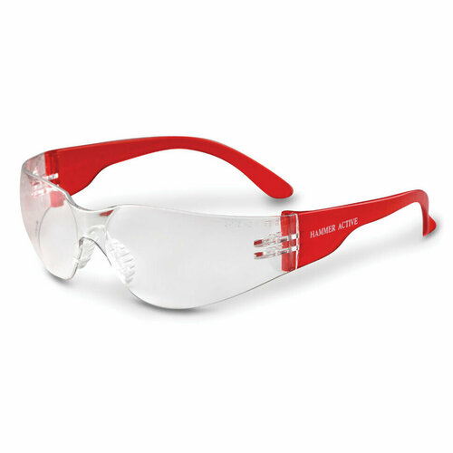 Очки РОСОМЗ О15 HAMMER ACTIVE, 11530, 23 г, прозрачный/красный очки защитные открытые о15 hammer activе super 2c 1 2 pc 11530 5 росомз