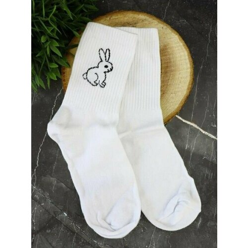 фото Носки , 3 пары, размер 35/40, белый, голубой, розовый нет бренда