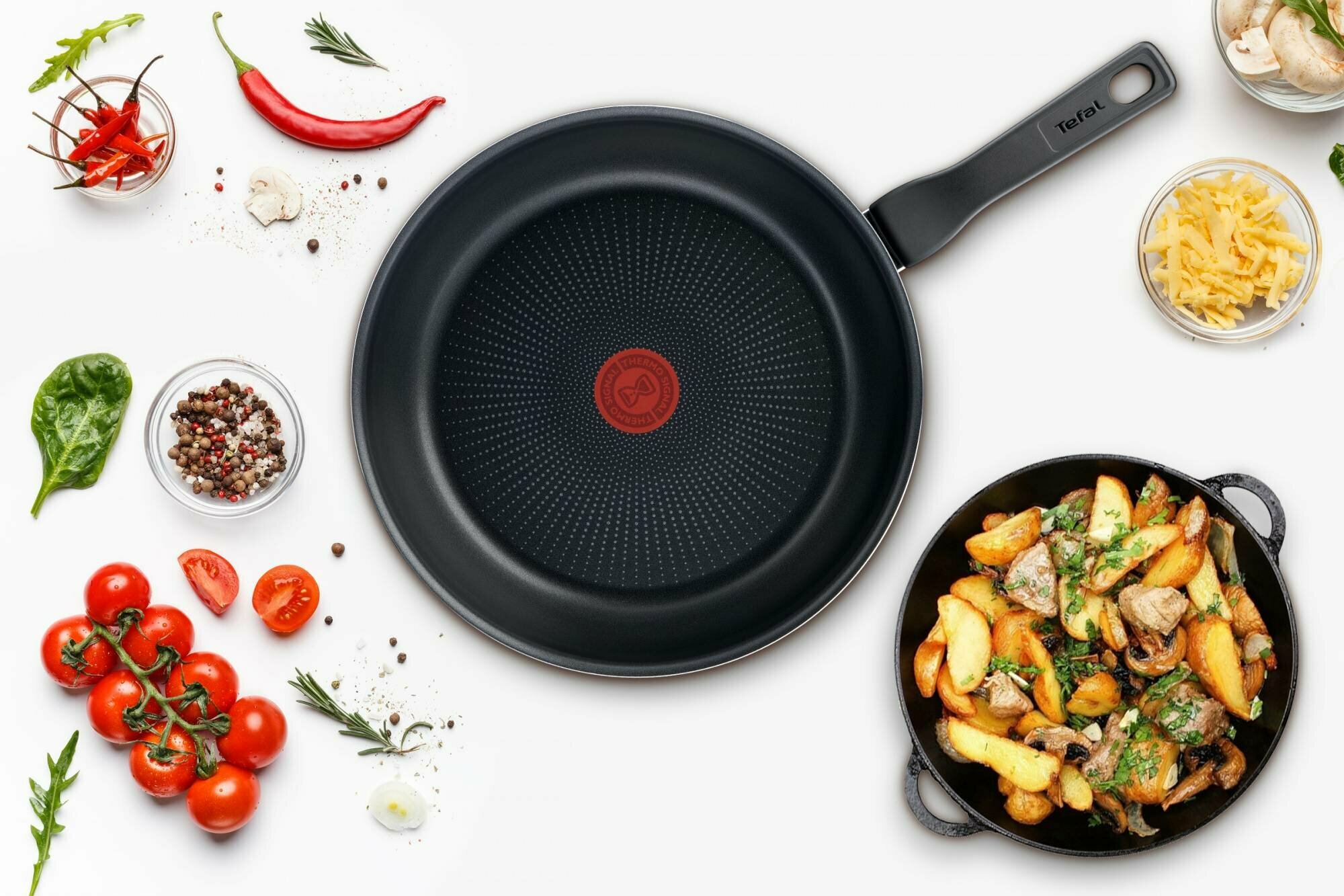 Сковорода Tefal Force 4218022, 22см, черный, антипригарное покрытие, без крышки (9100048314) - фото №12