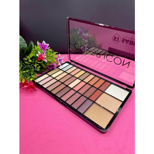 Палетка теней матовые И перламутр SABBI 33 оттенка 669₽