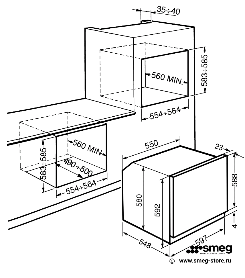 Встраиваемый электрический духовой шкаф Smeg - фото №13