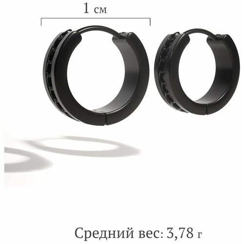 фото Серьги конго kyle, размер/диаметр 10 мм., черный