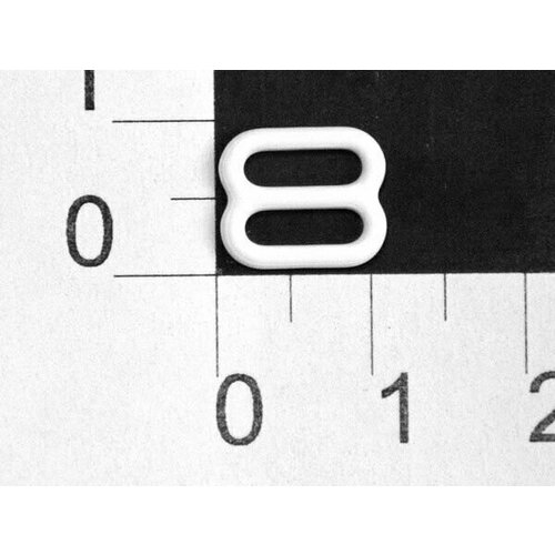 Пряжка регулятор для бюстгальтера Металл 808В белый ш. 8мм (уп.50 шт.) 