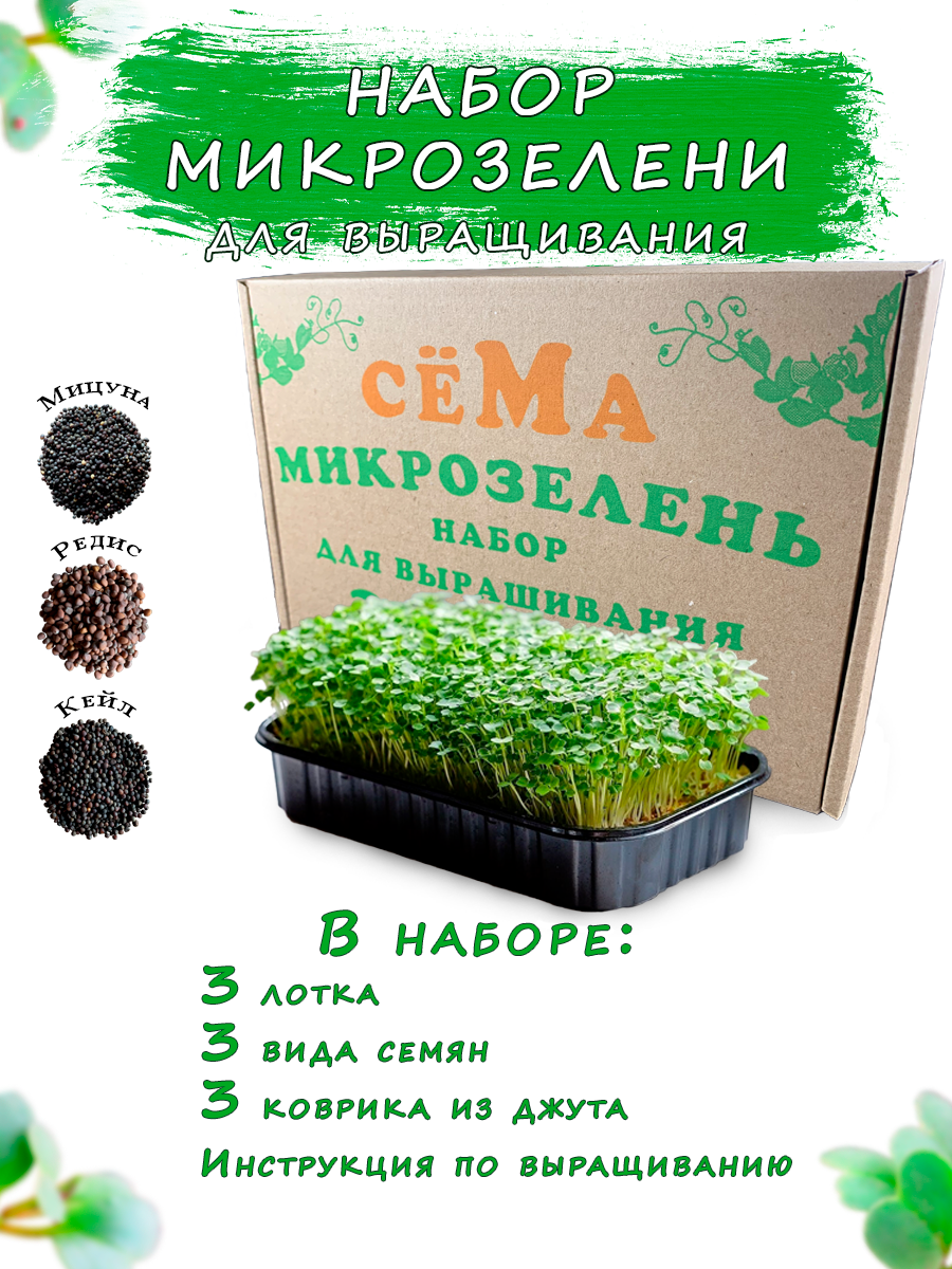 Набор микрозелени для выращивания "Микропрованс" 3 культуры