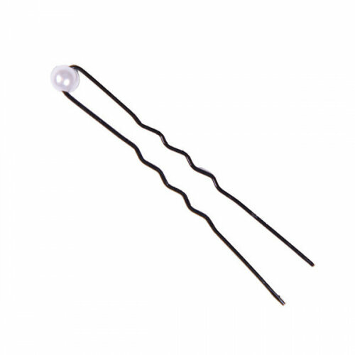 Шпильки для волос Eurostil черные с белым жемчугом 12 шт 280₽